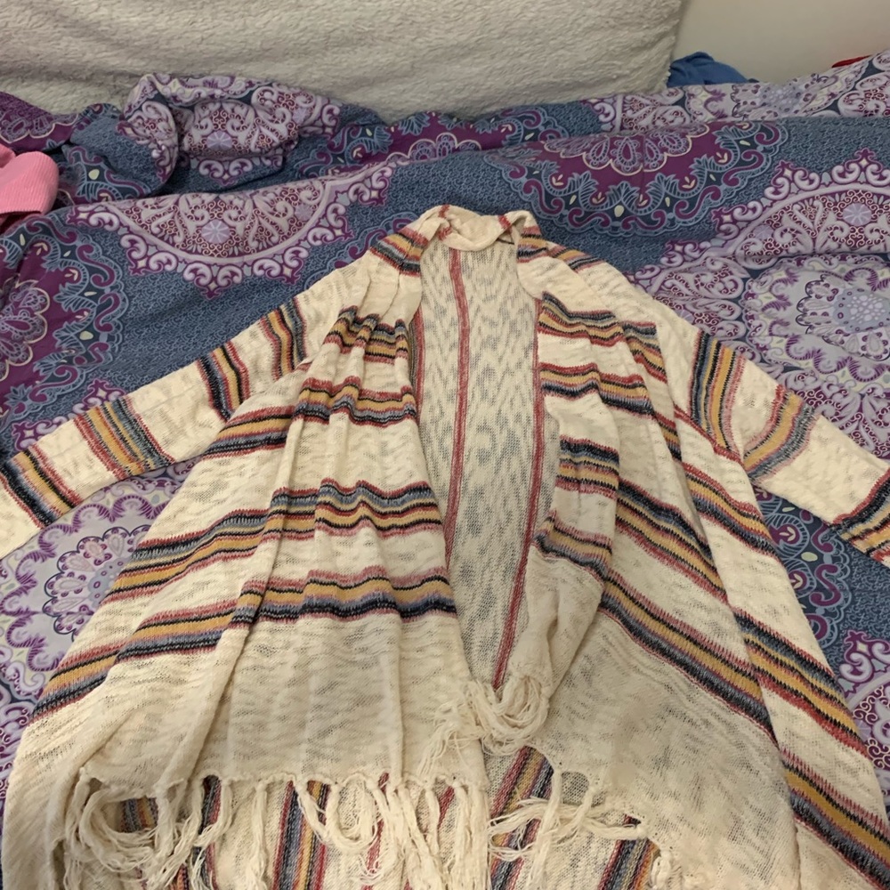 Cream stripped cardigan